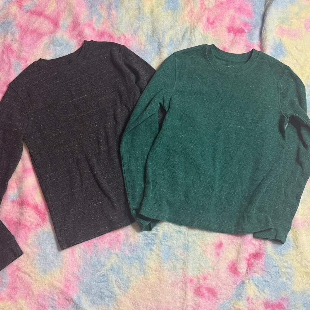 2/$10 Boys Large 14/16 Falls Creek waffle knit thermal long sleeve shirts